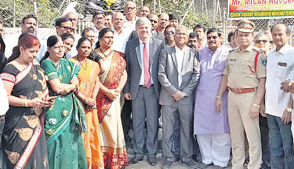 Czech Republic Ambassador in the Santhanagar check colony - Sakshi