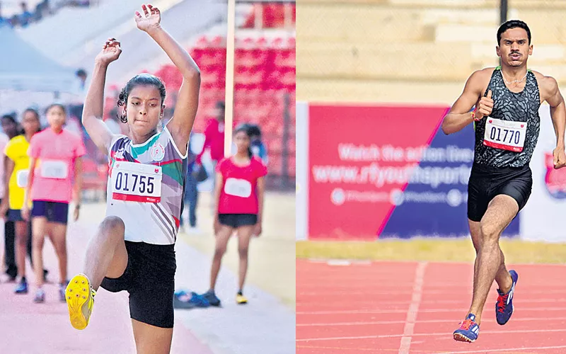 Srikanth, Durga got titles in rfys athletics meet - Sakshi