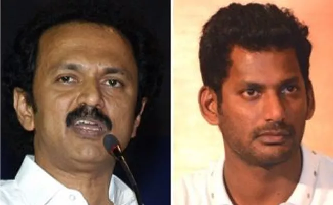 DMK Leader Stalin Support to Hero Vishal - Sakshi