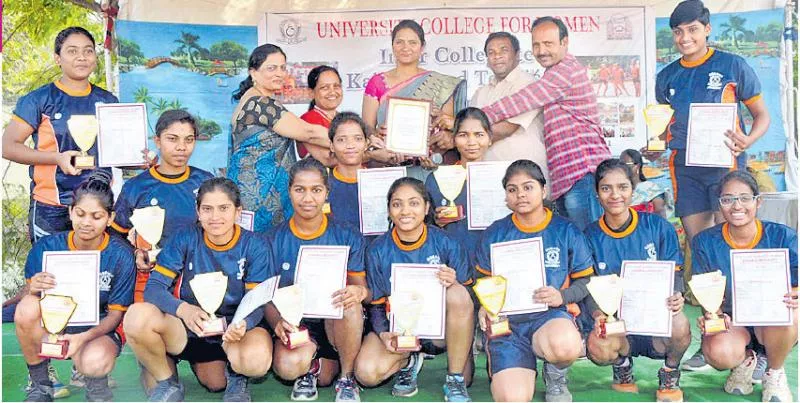 OU womens college wins kabaddi title - Sakshi