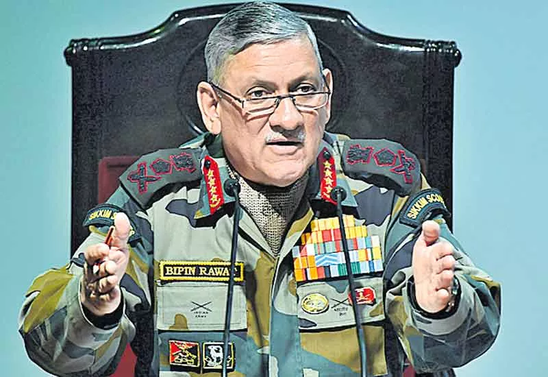 'China Is Powerful But India Not A Weak Nation,' Says Army Chief Bipin Rawat - Sakshi