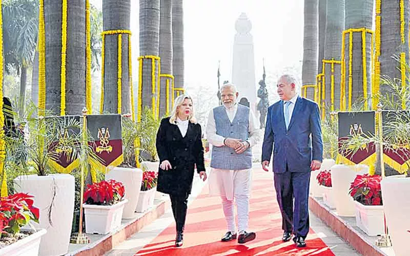 "India A Global Power", Says Israeli PM Benjamin Netanyahu; Begins Historic Visit - Sakshi