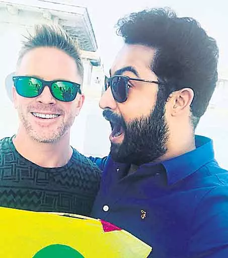 NTR Trainer Lloyd Stevens Learnt Flying Kites - Sakshi