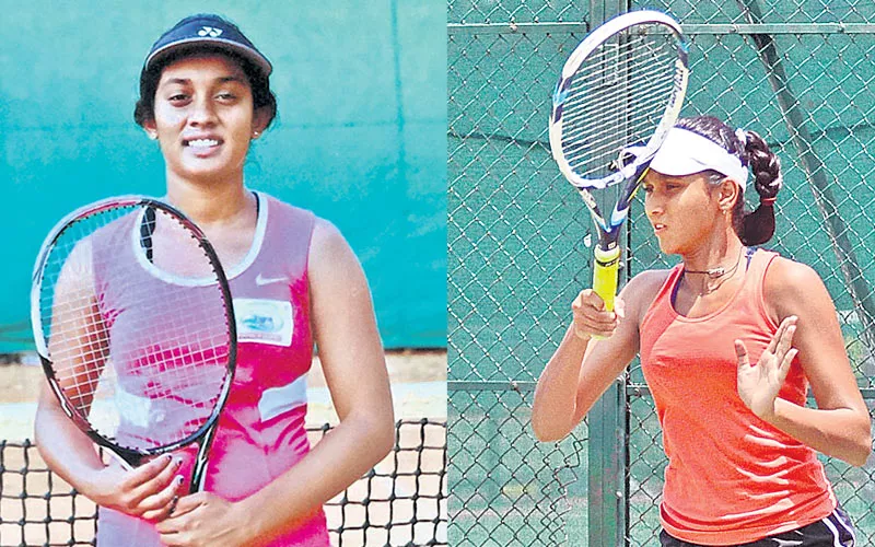 Shivani, rashmika enter quarter final of itf womens tourney - Sakshi