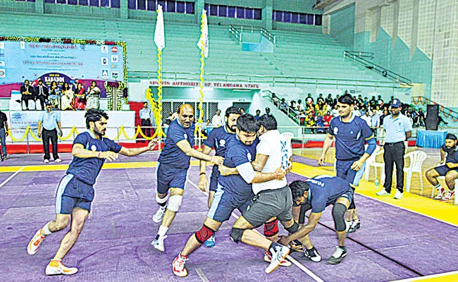 Power Grid beats PFC team in kabaddi tournament - Sakshi