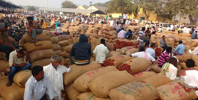 Farmers Cheated At Khammam Mirchi Yard - Sakshi