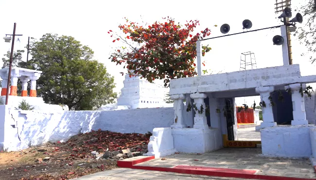 Land Encroachment of venkateswara swamy temple - Sakshi