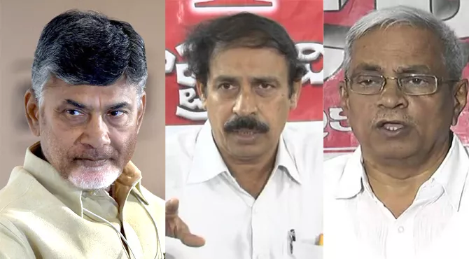 Left leaders fire on cm chandrababu - Sakshi