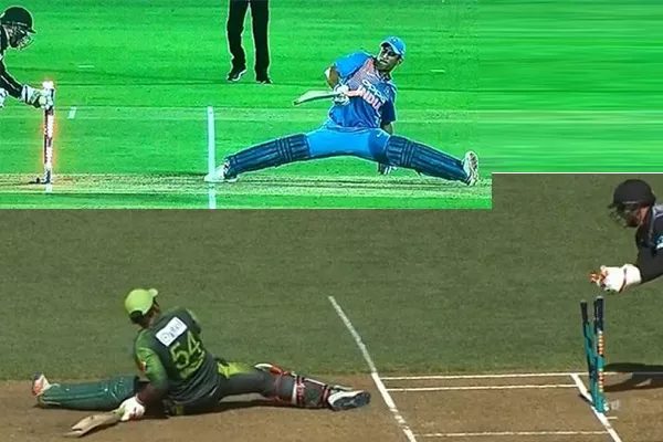 Sarfaraz Ahmed trolled by Twitterati for failing to copy MS Dhoni's full split - Sakshi