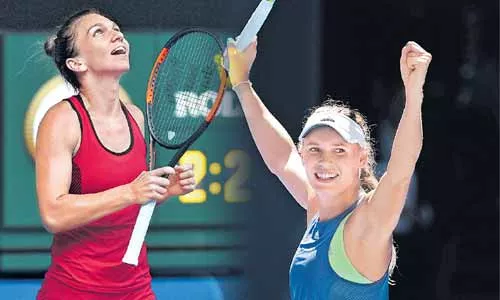 Halep, Wozniacki for title battle - Sakshi