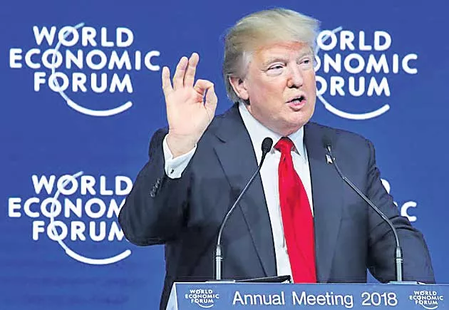 "America First Does Not Mean America Alone": President Donald Trump In Davos - Sakshi