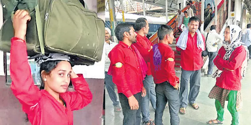 Sandhya maravi railway station worker - Sakshi