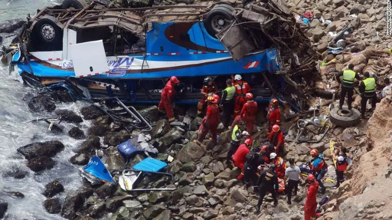 48 killed in Peru bus accident  - Sakshi