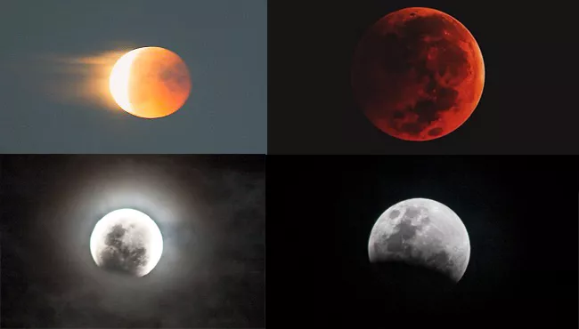 Visual Feast To People As Super Blue Blood Moon Rises Across India - Sakshi