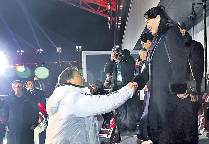 Winter Olympics opening ceremony sees historic handshake - Sakshi