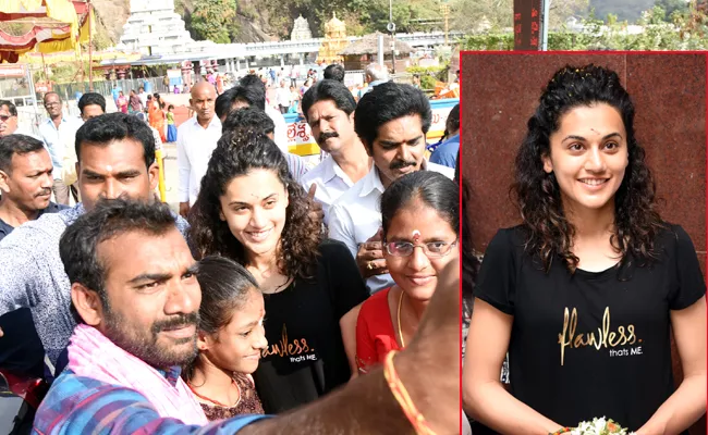 Taapsee and kona venkat visit indra keeladri temple - Sakshi