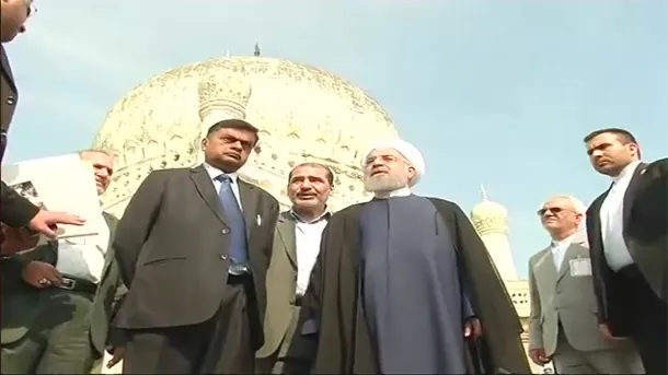 Iranian President Hassan Rouhani visits Qutb Shahi tombs in Hyderabad  - Sakshi