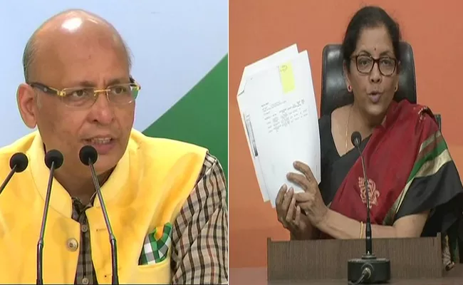 Nirmala Sitharaman links Abhishek Manu Singhvi, Cong spokie threatens defamation - Sakshi