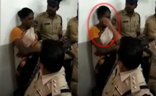 Begumpet ACP slaps Woman in-front of Media - Sakshi