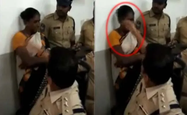 Begumpet ACP slaps Woman in-front of Media - Sakshi