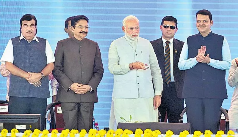 PM Modi inaugurates Navi Mumbai International Airport, slams  - Sakshi