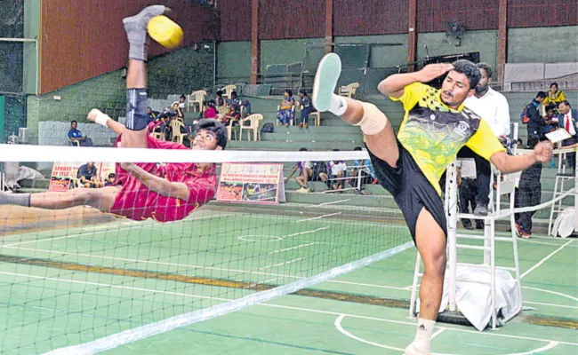 Usmania teams lead in sepak takraw championship - Sakshi