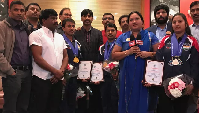 TANTEX  who honored the telugu taekwondo players - Sakshi