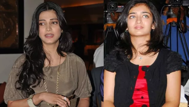 Shruti, Akshara wish father success for political journey - Sakshi