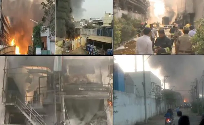 fire accident at chemical godown in hyderabad - Sakshi