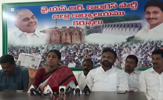 ysrcp leader kangati sridevi fires on minister ke krishnamurthy - Sakshi