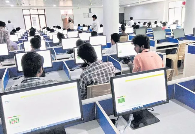 92 per cent attendance for the TRT first day online exam - Sakshi