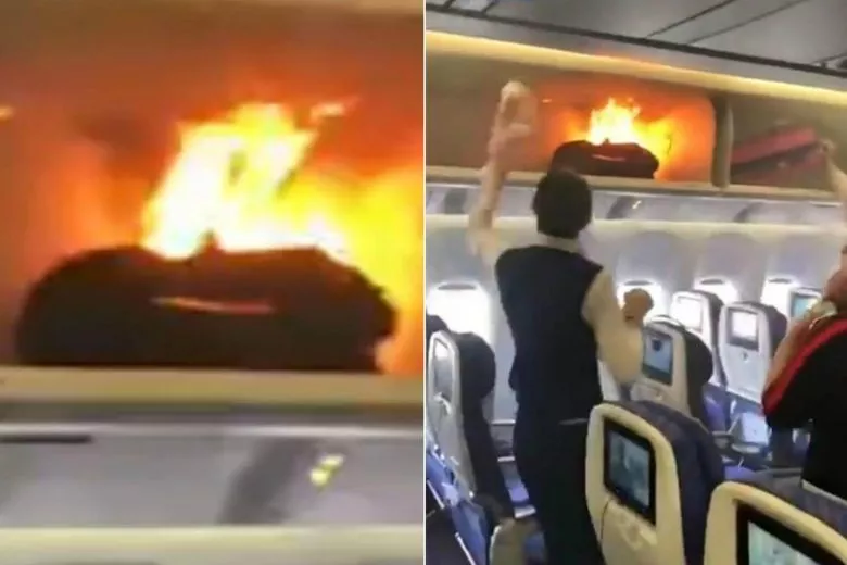 Portable charger bursts into flames in China Southern Airlines - Sakshi