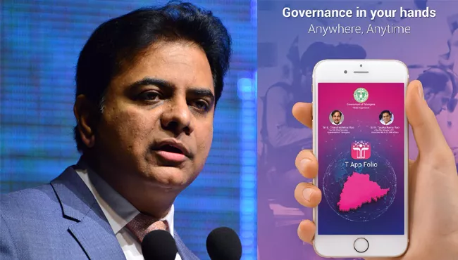 Telangana IT Minister KTR launces T Appfolio - Sakshi