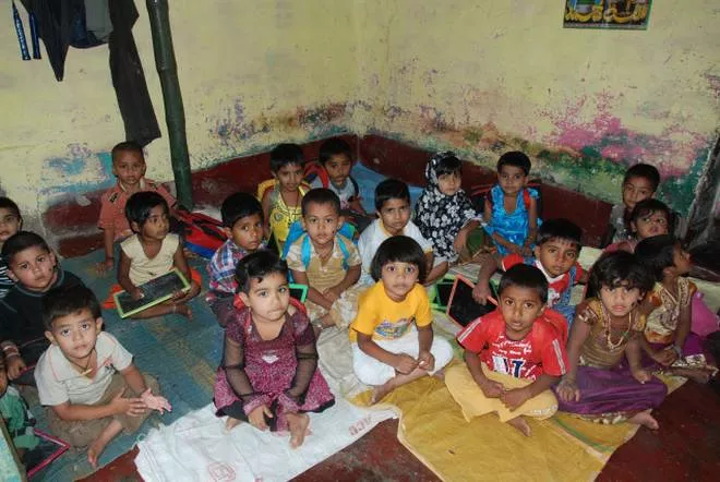 anganwadi centers in rental buildings - Sakshi