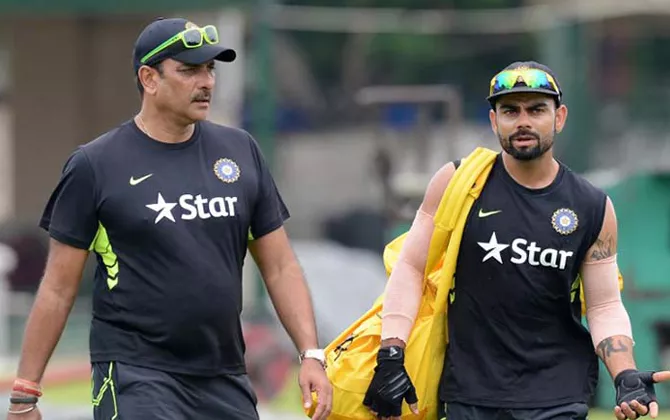 Ravi Shastri Challenges Virat Kohli in PadMan Message - Sakshi