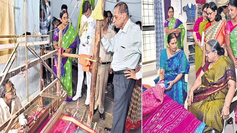 Pochampalli Ikat should bring to international level says Governor Narasimhan - Sakshi