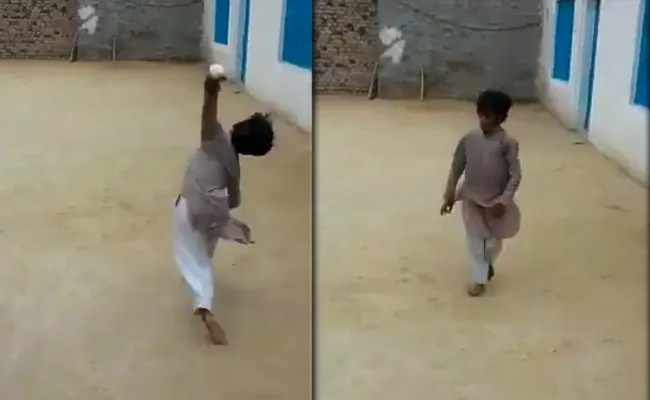 Wasim Akram Impress with Pakistani kid Bowling Action - Sakshi