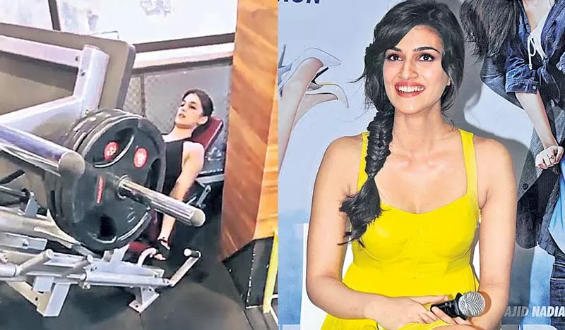 kriti sanon social media gym viral - Sakshi