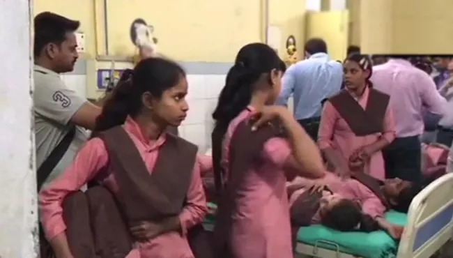 40 students hospitalized due to food poisoning - Sakshi