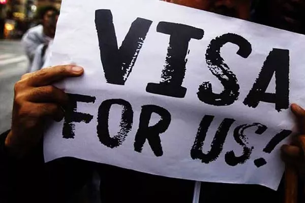 H1B Visa protest - Sakshi