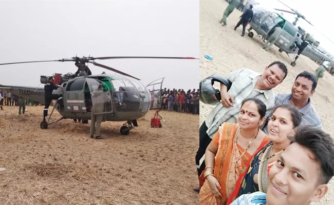 Indian Air Force chopper makes emergency landing in farm - Sakshi