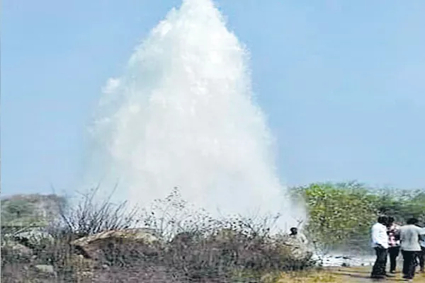 Pipe line distroyed by formers - Sakshi