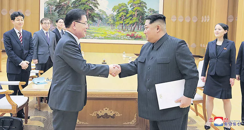 North, South Korea to hold summit at border in April - Sakshi