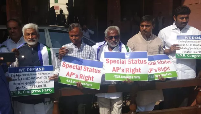 Ysrcp Protests In Loksabha On Spl Status - Sakshi