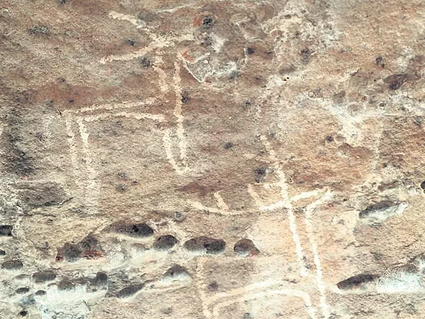 Rock painting in Jayasankar Bhupalapalli - Sakshi