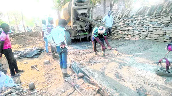 CC Road Construction Works Are Speed Up In Wanaparthy - Sakshi