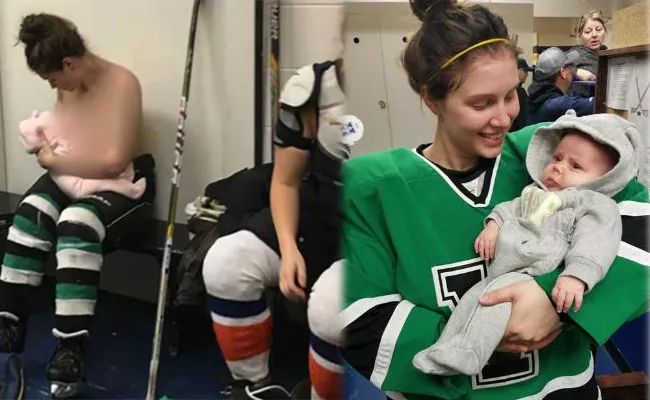 Hockey Player Breastfeeds Baby In Dressing Room - Sakshi