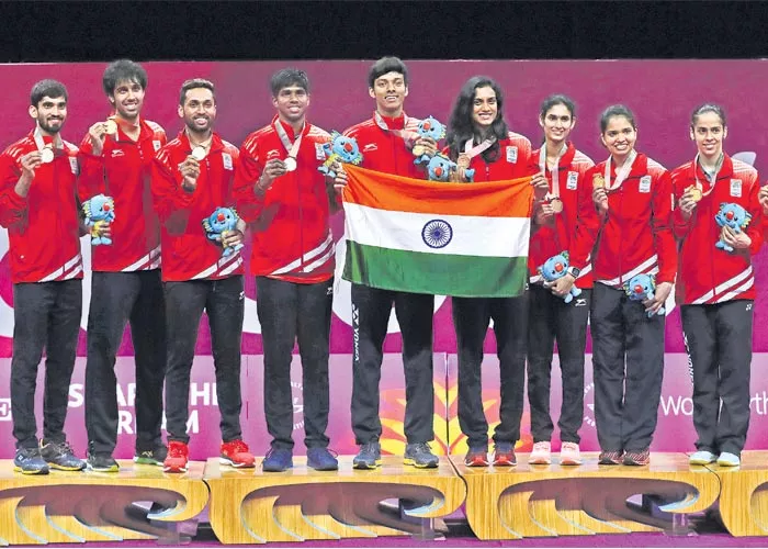 Commonwealth Games 2018: India jump to 3rd spot in medal  - Sakshi