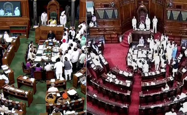 Lok Sabha adjourned till 12 pm after AIADMK MPs protest  - Sakshi