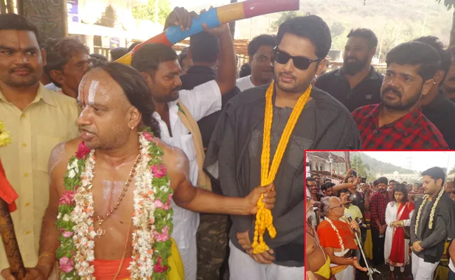 Hero Nithin Visit Simhagiri Temple - Sakshi